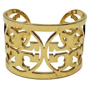 Tory Burch Gold-toned Reva Cut out cuff bracelet